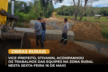 Vice-prefeito acompanha obras nas estradas rurais