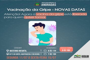 VACINAÇÃO CONTRA A GRIPE E SARAMPO EM ANDRADAS TEM CONTINUIDADE!