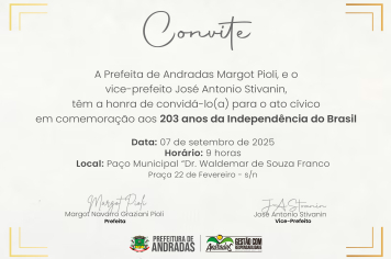 Andradas celebra 7 de Setembro com ato cívico no Paço Municipal