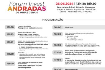 PREFEITURA DE ANDRADAS PROMOVE EVENTO FÓRUM INVEST NA QUARTA-FEIRA, 26 DE JUNHO