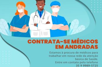 PREFEITURA DE ANDRADAS ESTÁ CONTRATANDO MÉDICOS