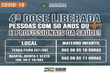 ATENÇÃO! 4ª DOSE DA VACINA CONTRA COVID ESTÁ LIBERADA PARA PESSOAS COM 50 ANOS OU MAIS E PROFISSIONAIS DA SAÚDE!