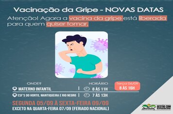 VACINAÇÃO CONTRA A GRIPE EM ANDRADAS TEM CONTINUIDADE!