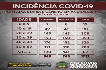 ESTATÍSTICAS COVID-19 EM ANDRADAS