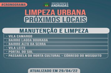 PREFEITURA ATUALIZA CRONOGRAMA DA LIMPEZA PÚBLICA