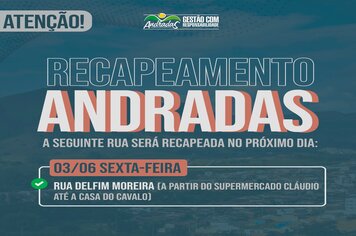 ATENÇÃO! RECAPEAMENTO NESTA SEXTA-FEIRA, 03 DE JUNHO!