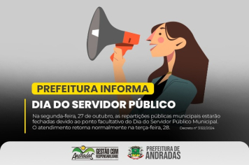 Prefeitura decreta ponto facultativo na segunda-feira, 27 de outubro