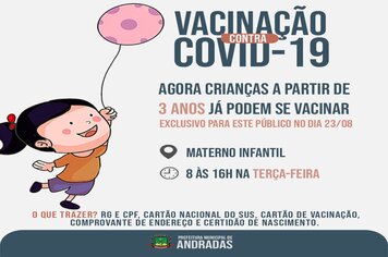 COVID-19: VEJA AS DATAS E LOCAIS PARA SE VACINAR NA PRÓXIMA SEMANA EM ANDRADAS