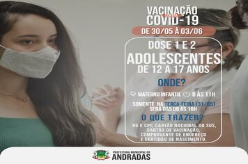 COVID-19: VEJA AS DATAS E LOCAIS PARA SE VACINAR NA PRÓXIMA SEMANA EM ANDRADAS