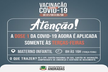 COVID-19: VEJA AS DATAS E LOCAIS PARA SE VACINAR NA PRÓXIMA SEMANA EM ANDRADAS