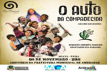 ALUNOS DA OFICINA DE TEATRO DO CENTRO CULTURAL DE ANDRADAS APRESENTARÃO PEÇA NO AUDITÓRIO DA PREFEITURA