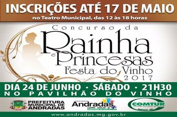 Abertas as inscrições para o Concurso de Escolha da Rainha e Princesas da 52ª Festa do Vinho