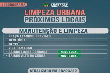 CRONOGRAMA DE LIMPEZA URBANA ATUALIZADO