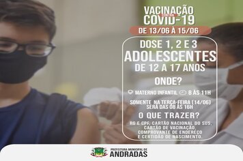 COVID-19: VEJA AS DATAS E LOCAIS PARA SE VACINAR NA PRÓXIMA SEMANA EM ANDRADAS