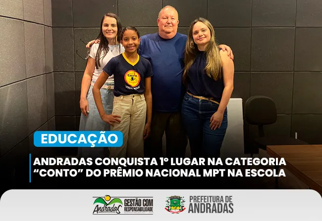 Educação de Andradas conquista mais um prêmio nacional