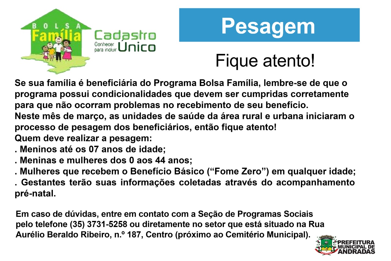 PESAGEM BOLSA FAMÍLIA