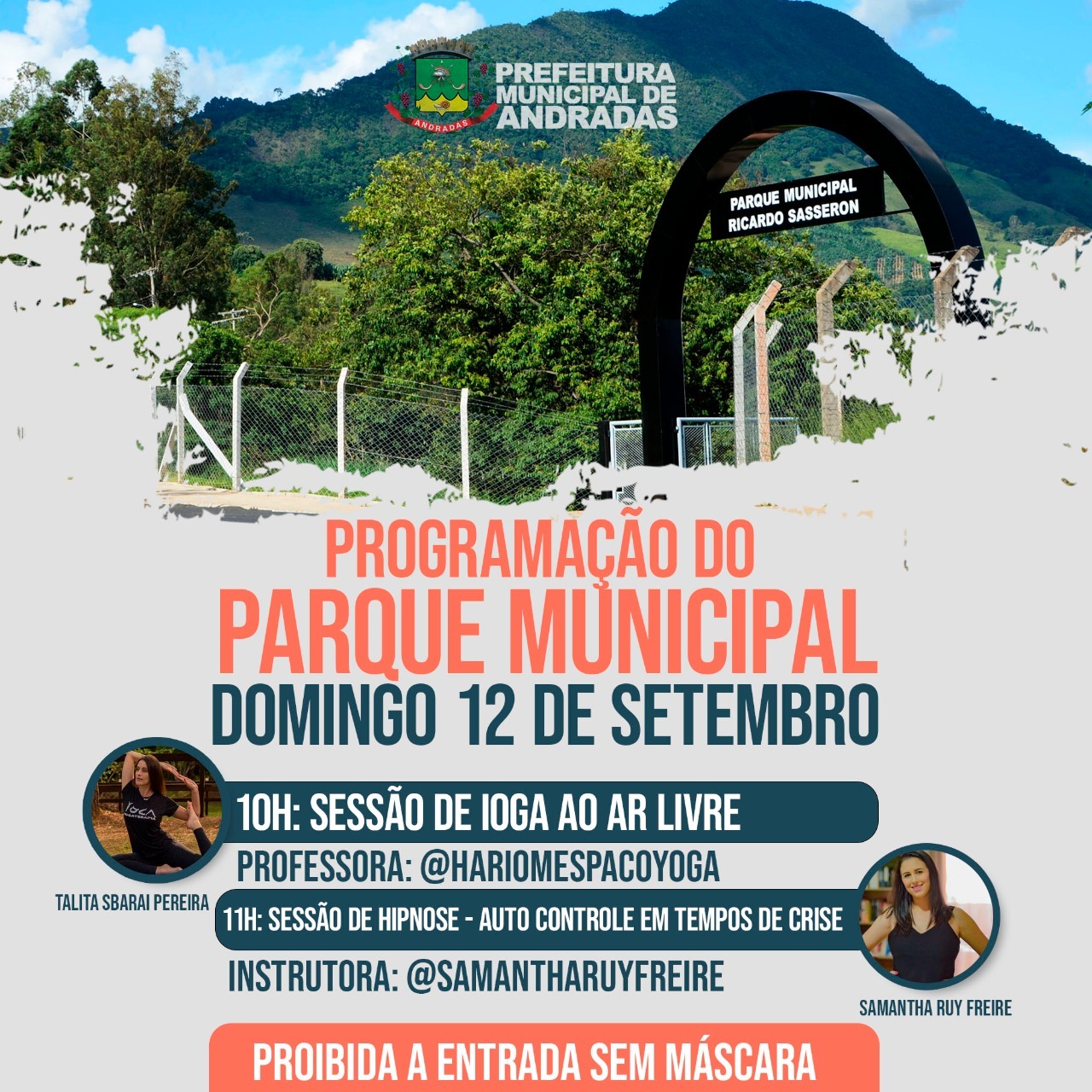 PREFEITURA DE ANDRADAS PROMOVE AULA GRATUITA DE YOGA NO PARQUE MUNICIPAL