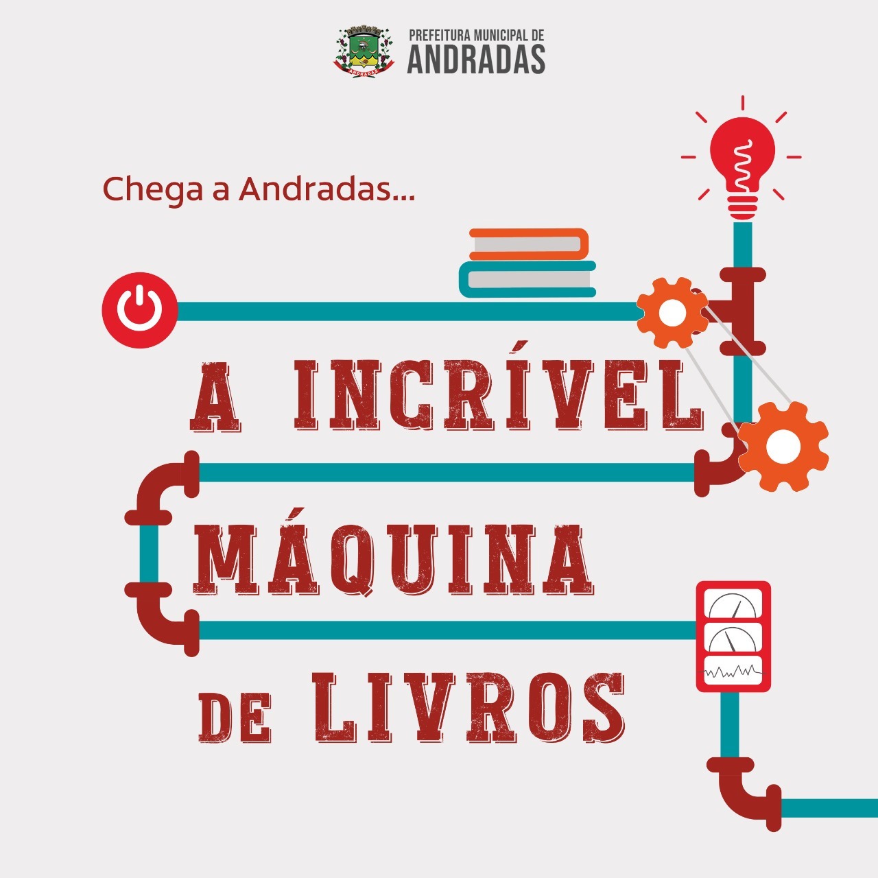 A “INCRÍVEL MÁQUINA DE LIVROS” CHEGA EM ANDRADAS