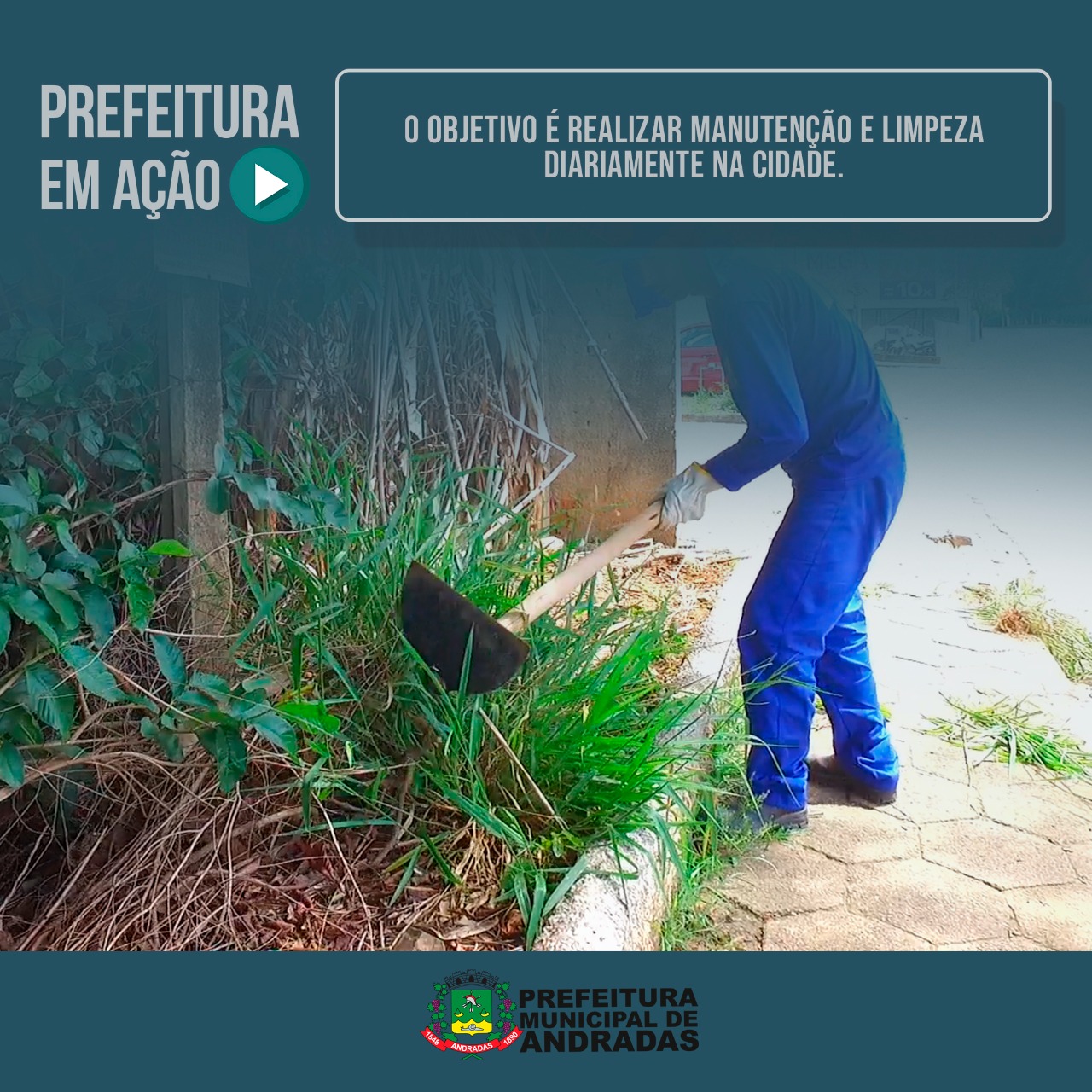 PREFEITURA DE ANDRADAS TERCEIRIZA LIMPEZA DAS VIAS PÚBLICAS