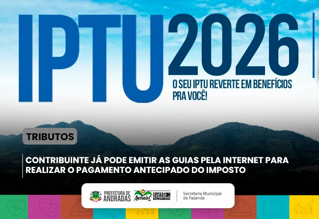 IPTU 2026: Prefeitura disponibiliza link para emissão de guia e pagamento antecipado