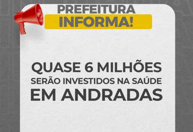 PREFEITA MARGOT PIOLI ANUNCIA O INVESTIMENTO DE QUASE R$ 6 MILHÕES PARA A ÁREA DE SAÚDE EM ANDRADAS