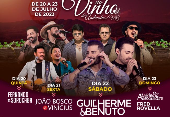 56ª EDIÇÃO DA FESTA DO VINHO: PREFEITURA DE ANDRADAS E PARCEIROS DIVULGAM A PROGRAMAÇÃO DO EVENTO