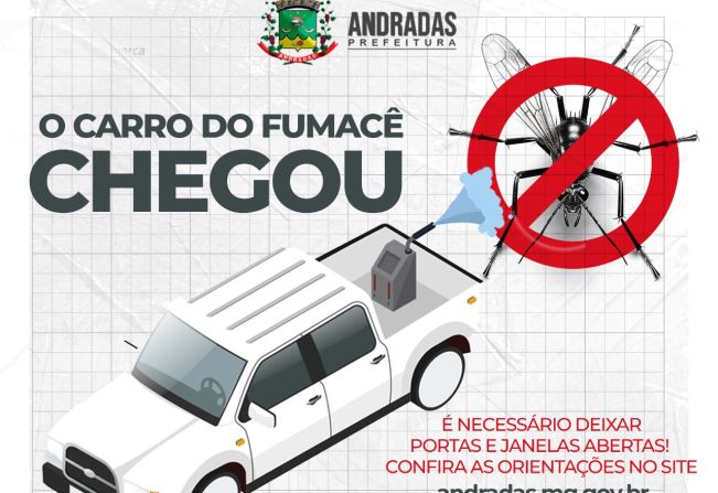 FUMACÊ VEICULAR CONTRA A DENGUE ACONTECE NO MÊS DE ABRIL EM ANDRADAS