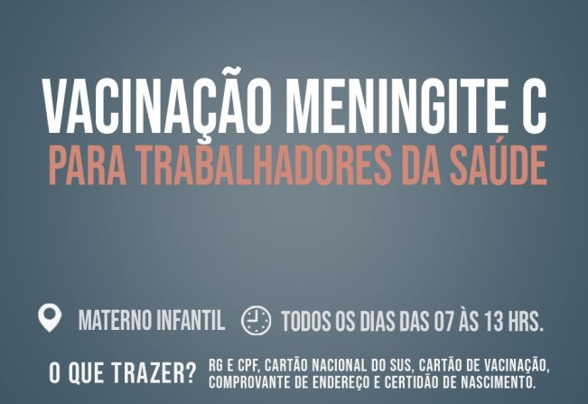 MENINGITE TIPO C: VACINA ESTÁ DISPONÍVEL APENAS PARA OS PROFISSIONAIS DE SAÚDE