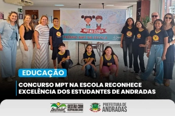 Andradas se destaca no concurso MPT na Escola - Resgate à Infância