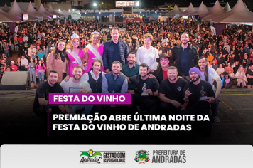 Troféus do Festival Som de Andradas são entregues na abertura da última noite da Festa do Vinho 2025