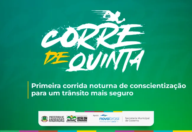 “Corre de Quinta” promove primeira corrida noturna de Andradas dentro da campanha Maio Amarelo