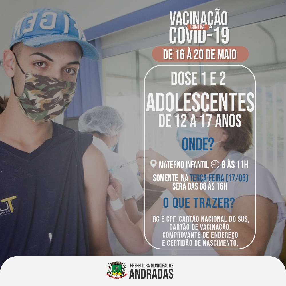 COVID-19: VEJA AS DATAS E LOCAIS PARA SE VACINAR NA PRÓXIMA SEMANA EM ANDRADAS