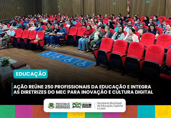 Andradas inicia formação em tecnologia e Inteligência Artificial para educadores da rede municipal