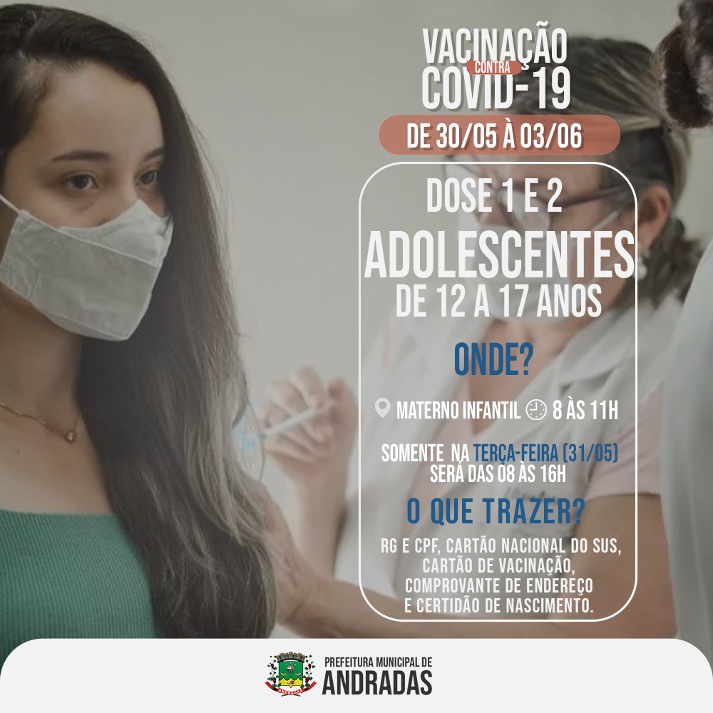 COVID-19: VEJA AS DATAS E LOCAIS PARA SE VACINAR NA PRÓXIMA SEMANA EM ANDRADAS
