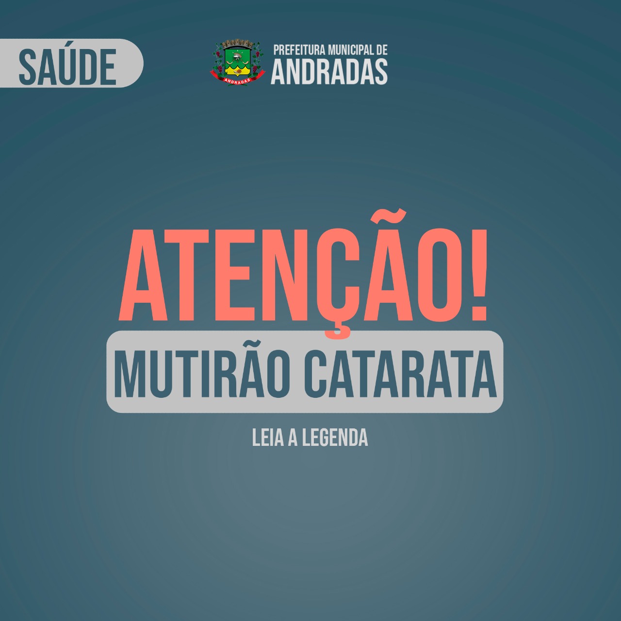 SECRETARIA DE SAÚDE PROMOVE MUTIRÃO DE CATARATAS EM ANDRADAS