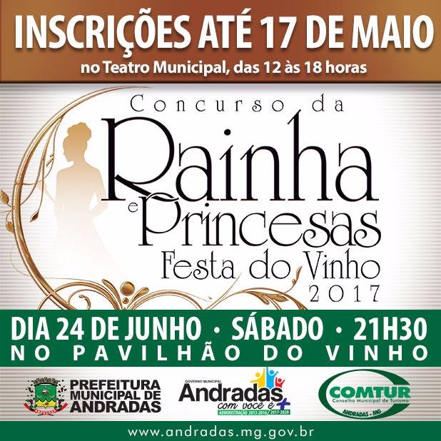Abertas as inscrições para o Concurso de Escolha da Rainha e Princesas da 52ª Festa do Vinho