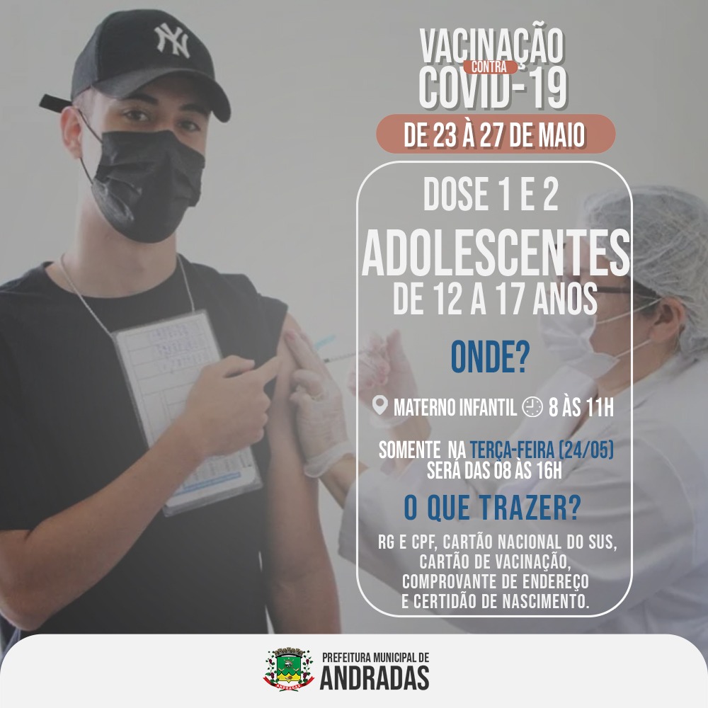 COVID-19: VEJA AS DATAS E LOCAIS PARA SE VACINAR NA PRÓXIMA SEMANA EM ANDRADAS